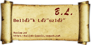 Bellák László névjegykártya
